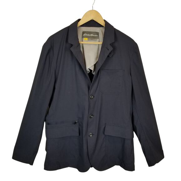 Eddie Bauer Men's Travex Voyager Travel Blazer Jacket Navy Blue Stretch Size 40 - Picture 1 of 8